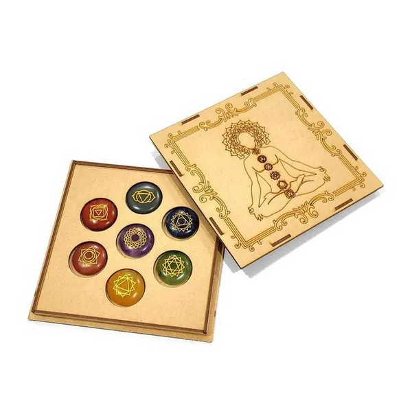 7_Chakra_Healing_Stone_Set_with_Meditate_Wood_Box__(Round_Shape_Stones)