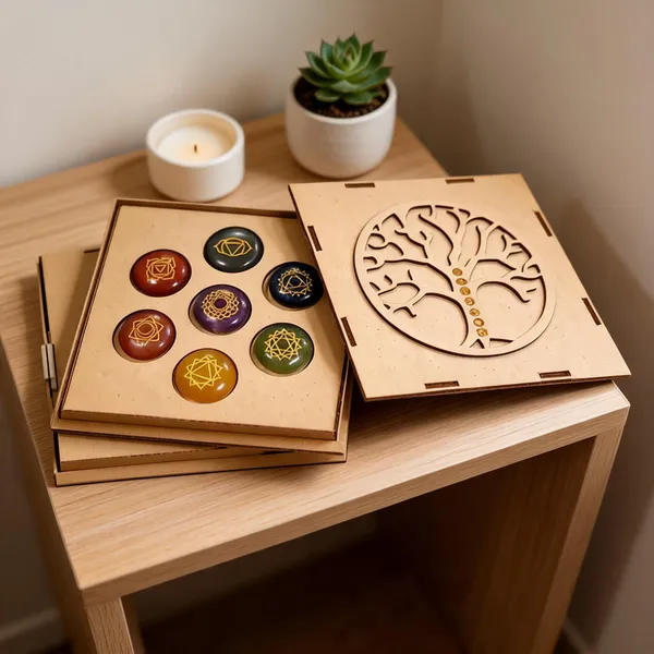 7_Chakra_Healing_Stone_Set_with_Tree_Chakra_Wood_Box__(Round_Shape_Stones)