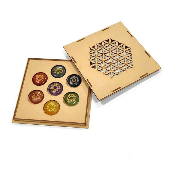 7_Chakra_Healing_Stone_Set_with_Hexagon_Wood_Box_(Round_Shape_Stones)