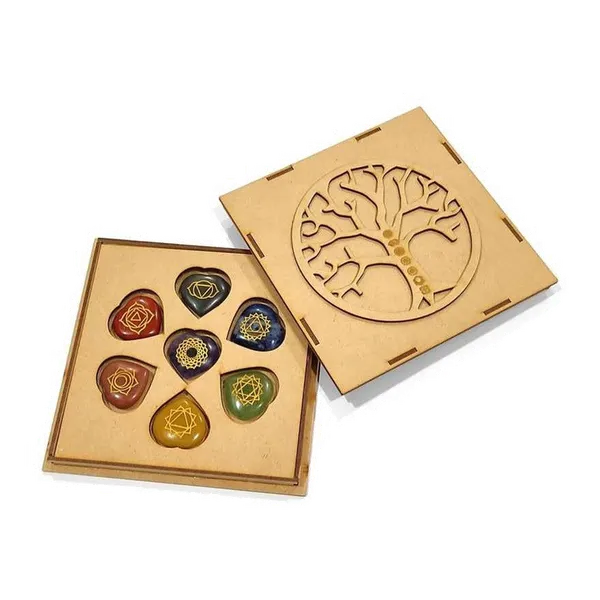7_Chakra_Healing_Stone_Set_With_Tree_Chakra_Wood_Box_(Heart_Shape_Stones)