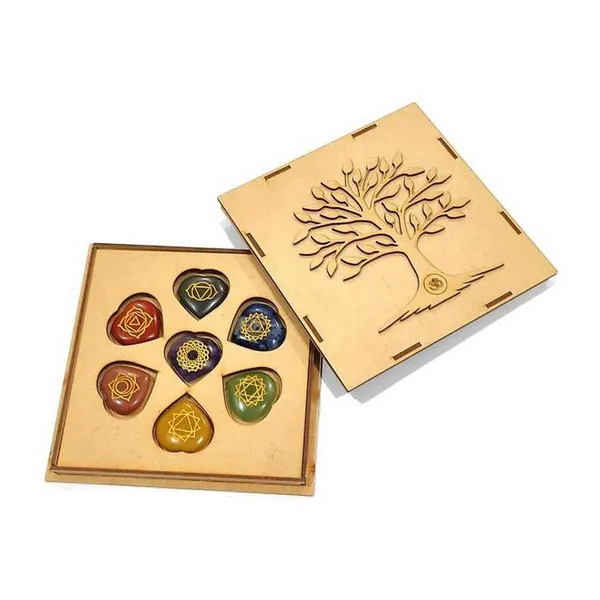 7_Chakra_Healing_Stone_Set_With_Tree_Yantra_Wood_Box_(Heart_Shape_Stones)