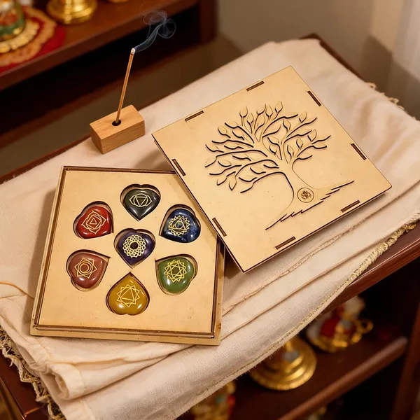 7_Chakra_Healing_Stone_Set_With_Tree_Yantra_Wood_Box_(Heart_Shape_Stones)
