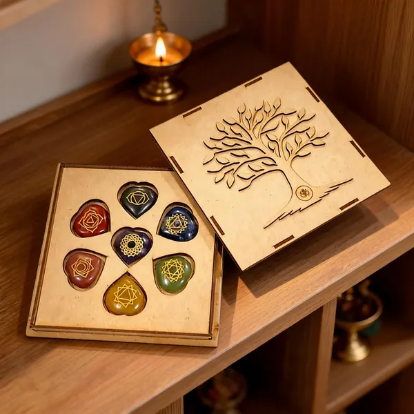 7_Chakra_Healing_Stone_Set_With_Tree_Yantra_Wood_Box_(Heart_Shape_Stones)