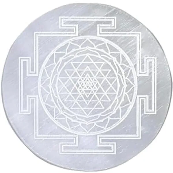 Selenite_crystal_charging_plate_engraved_with_a_white_sacred_Sri_Yantra_geometric_pattern_(3_inch)