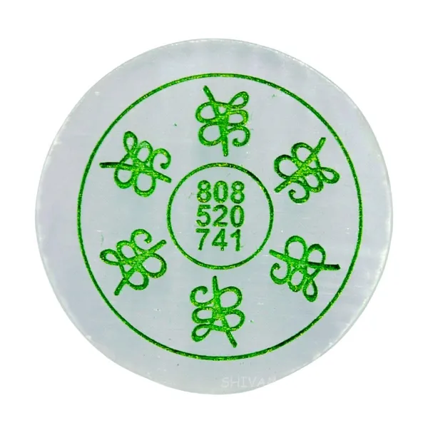 Selenite_crystal_Pyramids_Generators_charging_plate_engraved_with_green_Zibu_symbols_and_grabovoi_healing_numbers_like_808,_520,_and_741