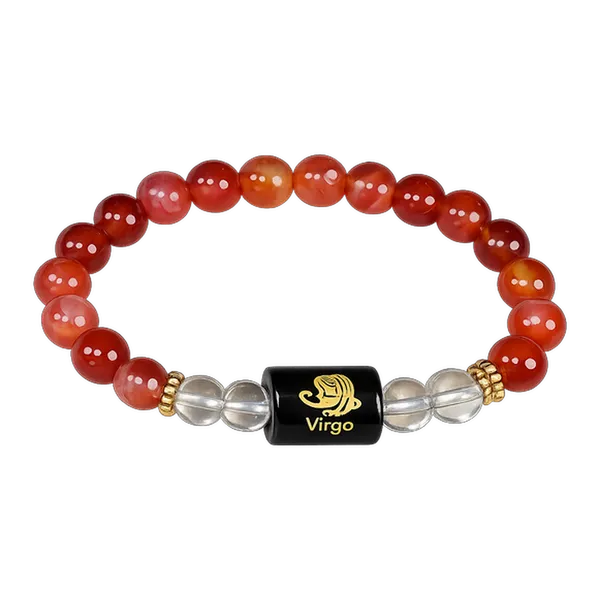 Virgo_(कन्या_राशि)_Carnelian_&_Clear_Quartz_Natural_Stone_Bracelet