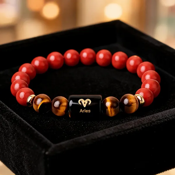 Aries_(मेष_राशि)_Red_Jasper_&_Tiger_Eye_Crystal_Bracelet