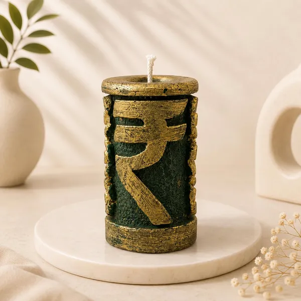 Rupee_Symbol_Wax_Candle