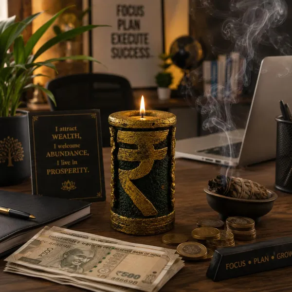 Rupee_Symbol_Wax_Candle