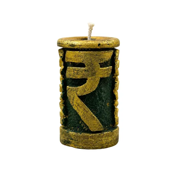 Rupee_Symbol_Wax_Candle