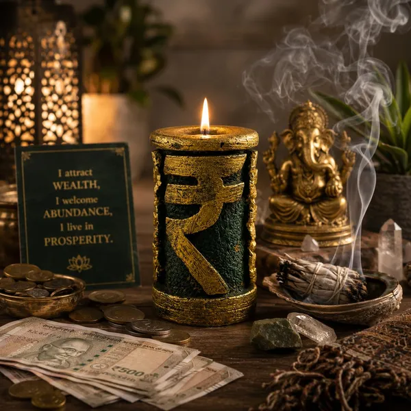 Rupee_Symbol_Wax_Candle