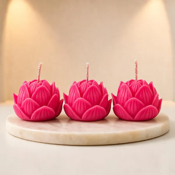 Lotus_Blossom_Decorative_Candle_Pack_Of_3