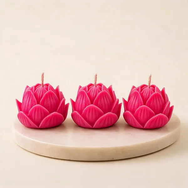 Lotus_Blossom_Decorative_Candle_Pack_Of_3