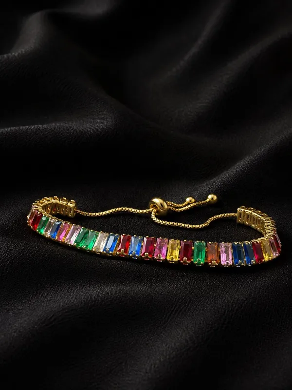 18k_Gold_Plated_Multi_Coloured_Stone_Bracelet_For_Women