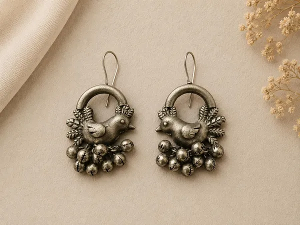 Silver_Oxidized_Bird_Motif_Jhumka_Earrings_for_Women