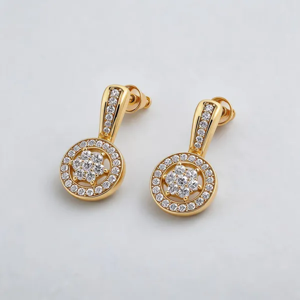 Gold_Stainless_Steel_Studded_Drop_Stud_Earrings_For_Women