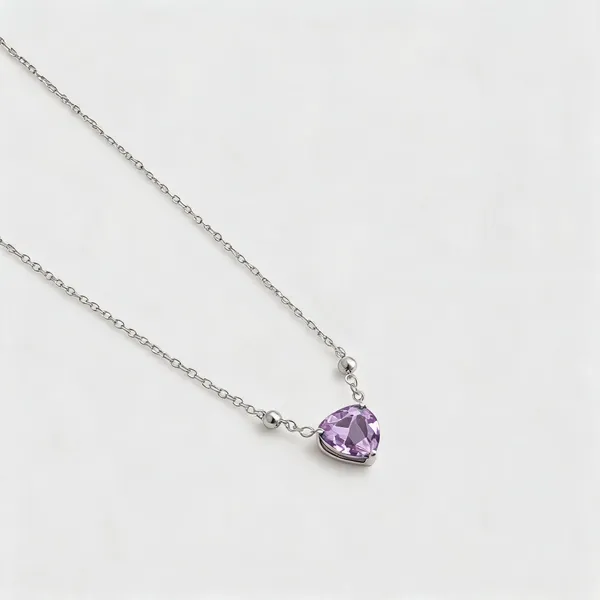 Silver_Tone_Purple_Heart_Pendant_Necklace_For_Women
