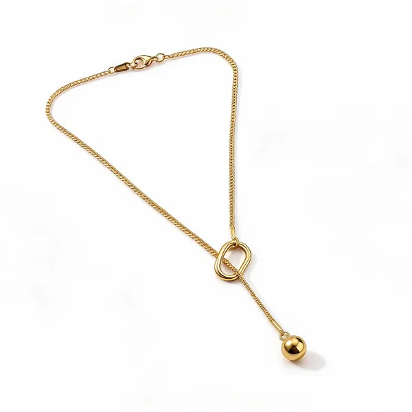 Gold_Stainless_Steel_Knot_Pendant_Necklace_For_Women