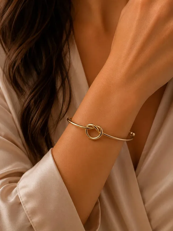 Gold_Tone_Knot_Bracelet_for_Women