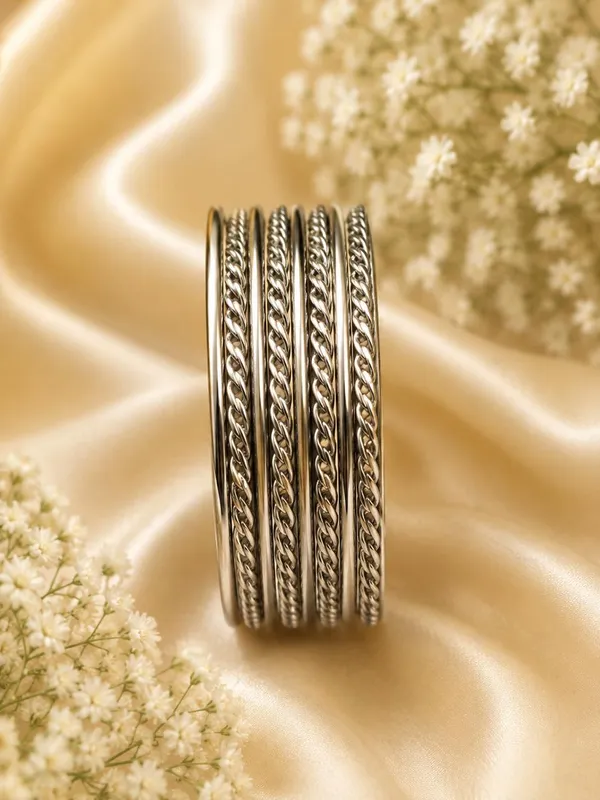 Silver_Braided_Bangles_Set_for_Women