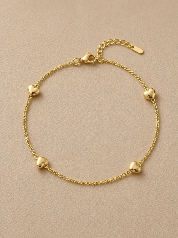 Gold-Tone_Heart_Charm_Bracelet_for_Women