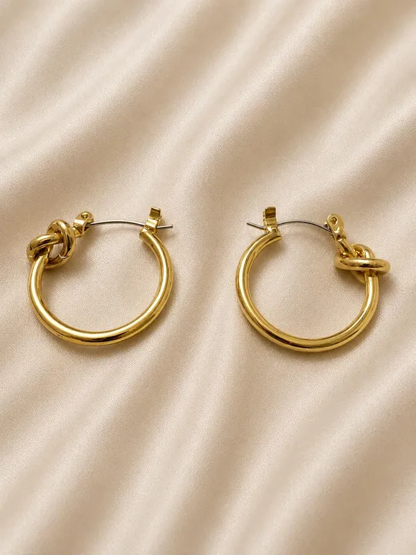 Gold_Tone_Knot_Hoop_Earrings_for_Women