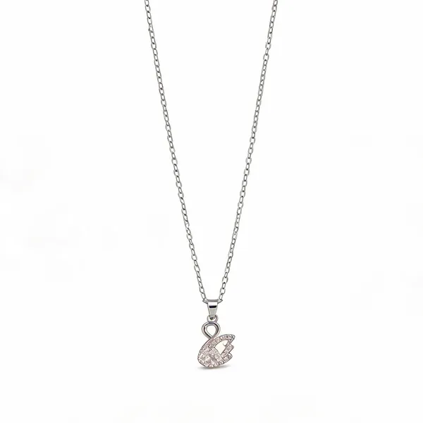 Silver_Stainless_Steel_Swan_Pendant_Necklace_For_Women