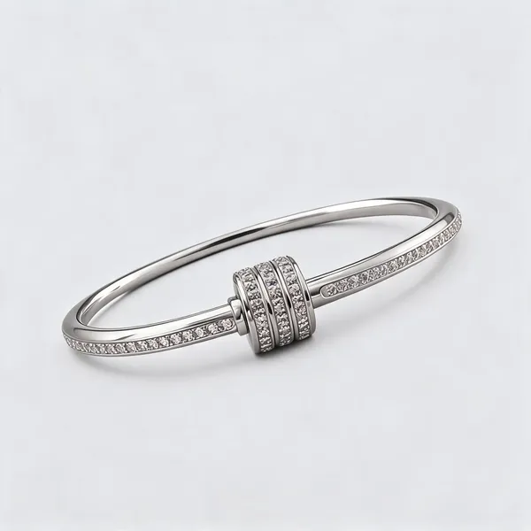 Silver_Stainless_Steel_Embellished_Bangle_For_Women