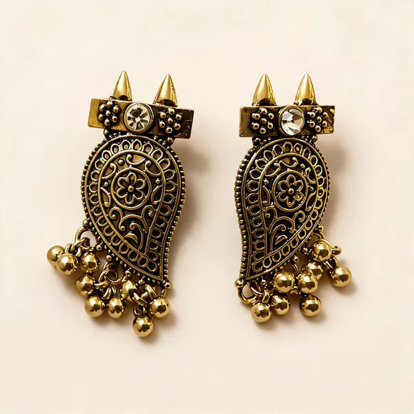 Gold_Stainless_Steel_Paisley_Drop_Earrings_For_Women
