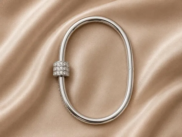 Silver_Crystal_Accent_Oval_Bracelet