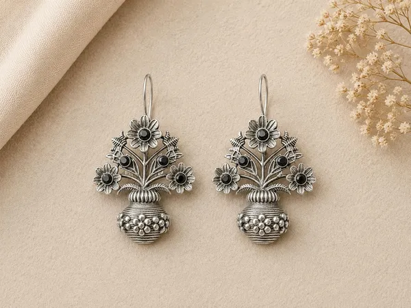 Silver-Tone_Floral_Jhumka_Earrings_for_Women
