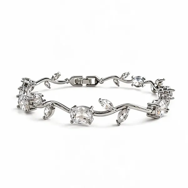 Silver_Stainless_Steel_Crystal_Bracelet_For_Women