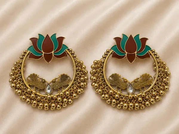 Gold_Tone_Lotus_Jhumka_Earrings_for_Women