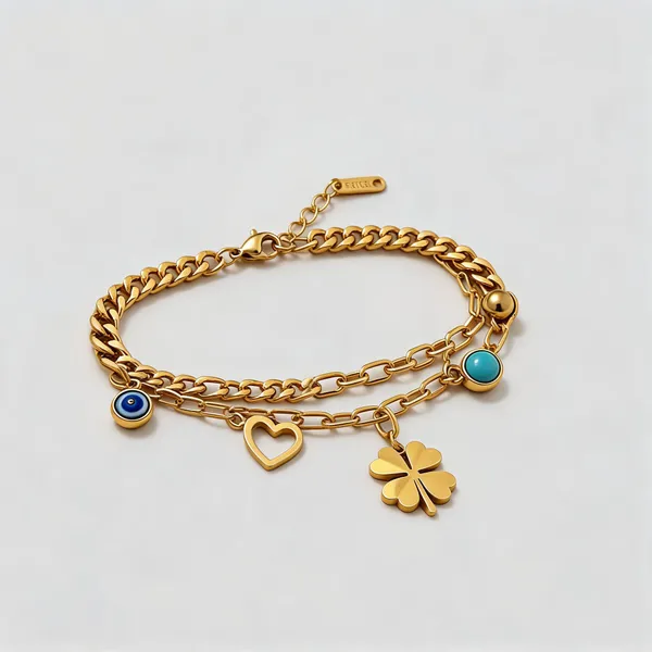 Gold_Stainless_Steel_Charm_Bracelet_For_Women
