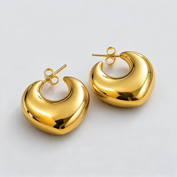Gold_Stainless_Steel_Chunky_Hoop_Earrings_For_Women