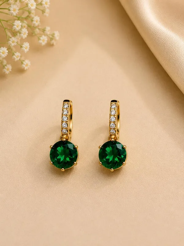 Gold_Tone_Green_Stone_Hoop_Earrings_for_Women