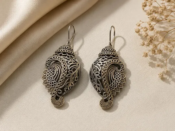 Silver_Tone_Oxidized_Paisley_Drop_Earrings_for_Women