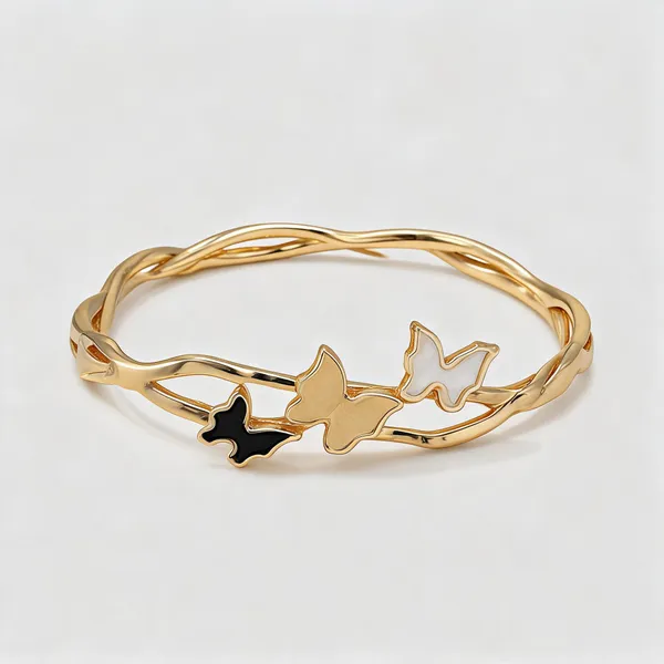 Gold_Stainless_Steel_Butterfly_Charm_Bracelet_For_Women