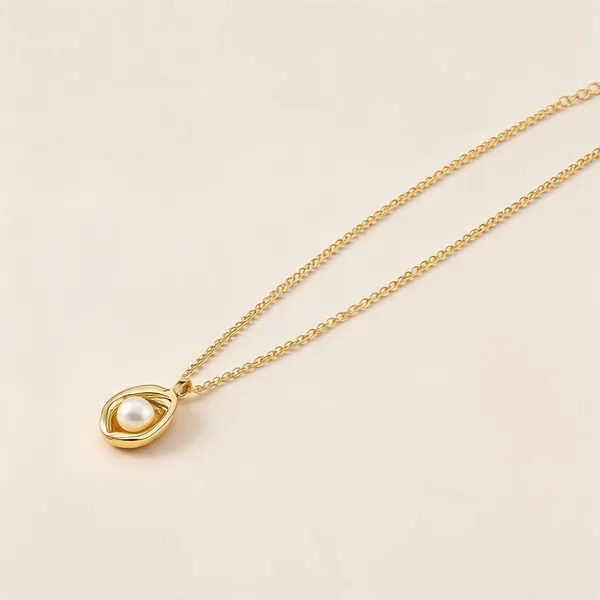 Gold_Stainless_Steel_Pearl_Pendant_Necklace_For_Women