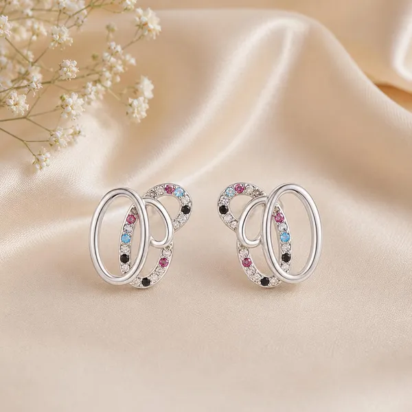 Silver-Tone_Multicolour_Stone_Earrings_for_Women