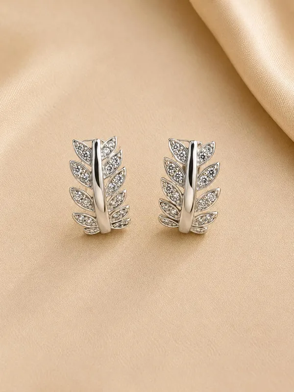 Silver_Tone_Leaf_Stud_Earrings_for_Women