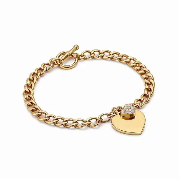Gold_Stainless_Steel_Heart_Charm_Bracelet_For_Women