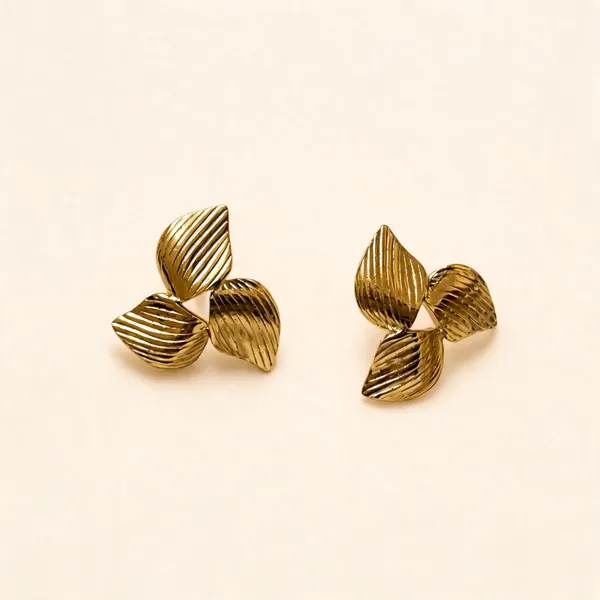 Gold_Stainless_Steel_Textured_Floral_Stud_Earrings_For_Women