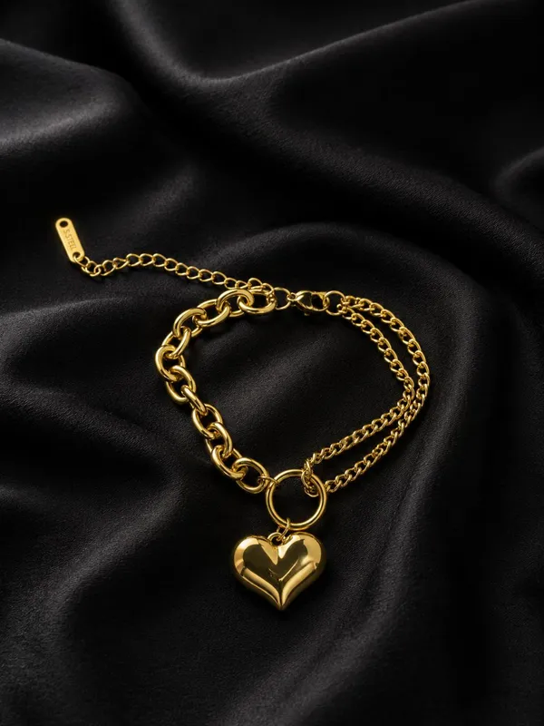 Gold-Tone_Metal_Heart_Charm_Bracelet_for_Women