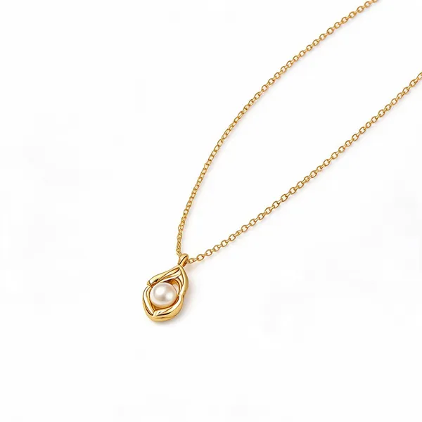 Gold_Stainless_Steel_Pearl_Pendant_Necklace_For_Women