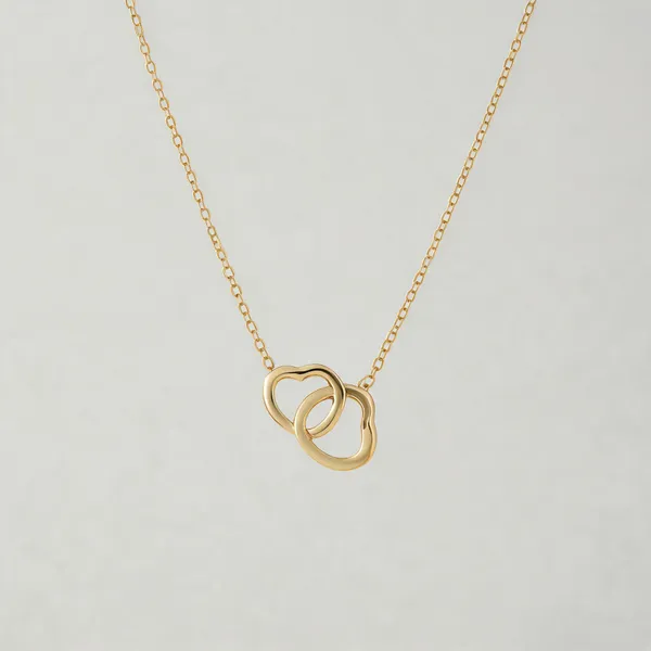 Gold_Stainless_Steel_Interlocking_Pendant_Necklace_For_Women