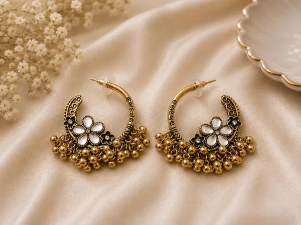 Gold-Toned_Floral_Beaded_Hoop_Earrings_for_Women