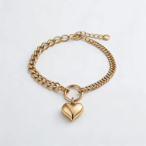 Gold_Stainless_Steel_Chain_Heart_Charm_Bracelet_For_Women