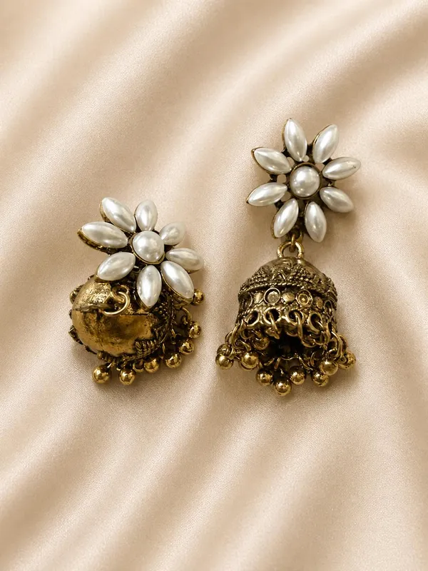Gold_Tone_Pearl_Floral_Jhumka_Earrings_for_Women
