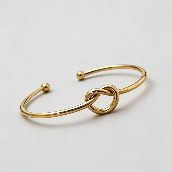 Gold_Stainless_Steel_Knot_Cuff_Bracelet_For_Women